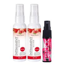 2 Desodorante Spray Íntimo Morango + Óleo Shock Plus Morango