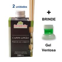 2 Difusor Vareta Ambiente Capim Limão Aromatizador Perfume Casa Ar 280ml Senalândia - Envio Já
