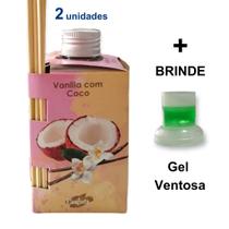 2 Difusor Vareta Vanilla Coco Aromatizador Ambiente Casa Perfume Ar 280ml Marca Luz Aroma - Envio Já