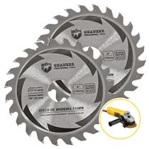 2 Disco Madeira Serra Circular Para Esmerilhadeira 24d 110mm