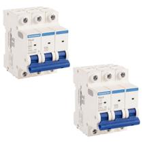 2 Disjuntor Tramontina 10A 3P Tripolar Curva C 3kA TDJ3