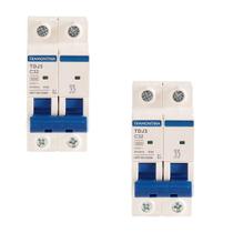 2 Disjuntor Tramontina 32A 2P Bipolar Curva C 3 kA TDJ3 2 Disjuntor Tramontina 32A 2P Bipolar Curva C 3 kA TDJ3