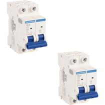 2 Disjuntores 50A Bipolar Tramontina TDJ3 Curva C 3kA 2 Disjuntores 50A Bipolar Tramontina TDJ3 Curva C 3kA
