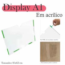 2 Display Parede Quadro Avisos Porta Folha A1 Acrílico Horiz 2 Display Parede Quadro Avisos Porta Folha A1 Acrílico Horiz