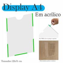 2 Display Parede Quadro Avisos Porta Folhas A4 Acrílico Vert