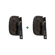 2 Dobradiças Automáticas 1114 Cor Bronze Para Box Banheiro