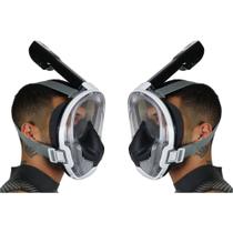 2(duas) Máscaras de Mergulho Full Face Dive Motion 3ª Geração - Preta L/XL e Preta S/M