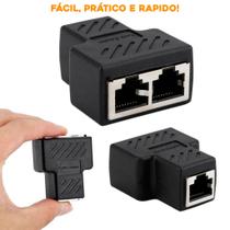 2 Duplicadores De Saída Cabo De Rede Rj45 Emenda Internet 1x2