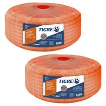 2 Eletrodutos Laranja Conrrugado 3/4 50mts 20mm Tigreflex