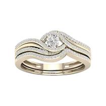 2-em-1 moda senhora zircônia anel conjunto criativo anel acessórios anel de noivado