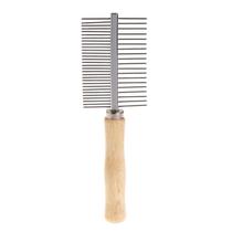 2-em-1 Pet Grooming Brush Cão Cão Cabelo Removedor de Cabelo Duplo Pente Design Cão Cat Slicker - Prata