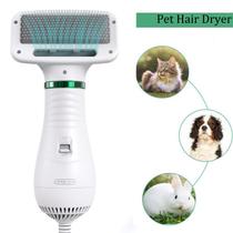2 em 1 pet secador de cabelo portátil casa pet grooming gato pente de cabelo ventilador de pele do cão inteligente ajust - PETGROOMING