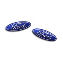 2 Emblema Adesivo Ford Chave Aluminio 16Mm Aluminio Oval