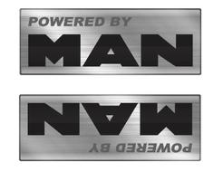 2 Emblemas Adesivo Powered By Man Vw Constellation Resinado