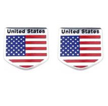 2 Emblemas Bandeira Estados Unidos Usa America Aluminio