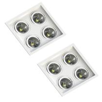 2 Embutido Recuado P/ 4 Lâmpadas AR111 Preto Save Energy