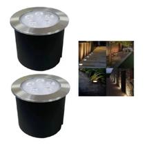 2 Embutido Solo 5w Balizador Led Blindado Ip67 Inox Spot Chão Piso