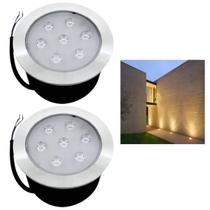 2 Embutido Solo 7w Balizador Led Blindado Ip67 Inox Spot Chão Piso