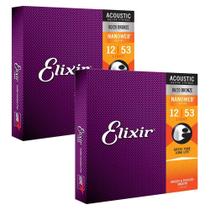 2 Encordoamentos Violão Aço Elixir .012 11052 Light Nanoweb