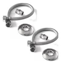 2 Engates Flexível Kit Rabicho Mangueira 40Cm Quente Fria Co