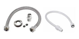 2 Engates Flexível Kit Rabicho Mangueira 40cm Quente Fria