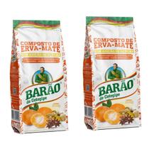 2 Erva Mate Chimarrão BARÃO BERGAMOTA composta 500g