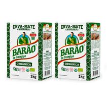 2 Erva Mate Chimarrão BARÃO ORGÂNICA Vácuo Sem Glúten 1kg