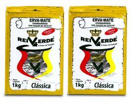 2 Erva Mate Chimarrão REI VERDE CLÁSSICA Vácuo Gaúcha 1 Kg