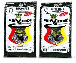 2 Erva Mate Chimarrão REI VERDE MOÍDA GROSSA Vácuo 1 Kg
