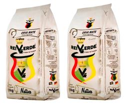 2 Erva Mate Chimarrão REI VERDE SUAVE com açúcar Gaúcha 1Kg