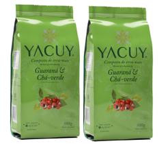 2 Erva Mate Chimarrão YACUY GUARANÁ CHÁ VERDE COMPOSTA 500G