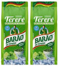 2 Erva Mate Tereré BARÃO LIMÃO FRESH Menta Sem Glúten 500g