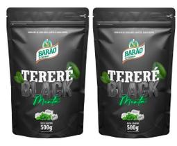 2 Erva Mate Tereré BARÃO MENTA BLACK Sem Glúten 500 g