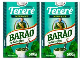 2 Erva Mate Tereré BARÃO MENTA ICE Sem Glúten 500 g
