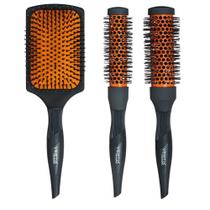 2 Escova Antibacterianas Cerâmica Pro 25/33MM+Raquete Vertix