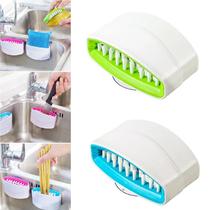 2 Escova Bucha de Pia Suporte Esponja para Talheres Cozinha