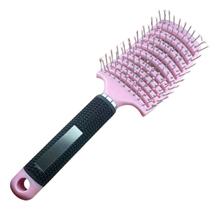 2 Escova De Cabelo Ultra Desembaraçante Curvada Profissional Cor Rosa