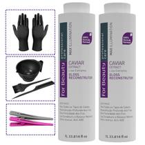 2 Escova Progressiva Reconstrutor Extrato Caviar 1L + Brinde 2 Escova Progressiva Reconstrutor Extrato Caviar 1L + Brinde