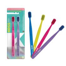 2 Escovas Dentais Pro Cerdas Extra Macias Coloridas Kess 2 Escovas Dentais Pro Cerdas Extra Macias Coloridas Kess