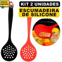 2 Escumadeiras Espátulas De Silicone Utensílios Para Frituras Arroz E Alimentos