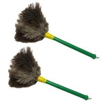 2 Espanadores De Pó 35cm Pena De Avestruz Limpa Poeira 2 Espanadores De Pó 35cm Pena De Avestruz Limpa Poeira