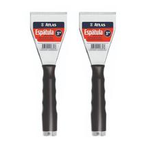 2 Espátula Aço Inox Angulada Gesso Drywall 8cm- 3 Polegadas