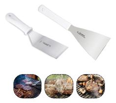 2 Espatulas Inox Reta E Curva Chapeiro Gourmet Mix 2 Espatulas Inox Reta E Curva Chapeiro Gourmet Mix