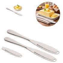 2 Espátulas Manteiga Premium 20,5cm Inox Resistente Elegante