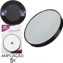 2 Espelho Lente Aumento Zoom 5x Maquiagem Ventosa Banheiro - Moment