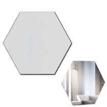 2 Espelhos Adesivo em Acrílico Decorativo Hexagono 28x32cm