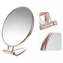 2 Espelhos De Mão Mesa Dobrável Aumento Zoom Para Maquiagem