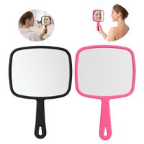2 Espelhos de Mão Retangular Para Salão Cabelo Maquiagem 2 Espelhos de Mão Retangular Para Salão Cabelo Maquiagem