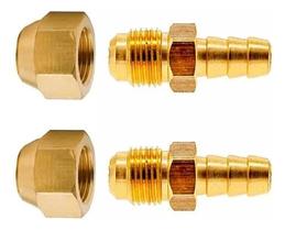 2 Espigão Adaptador 3/8 X Bico 3/8 Tubo De Cobre + 2 Porcas