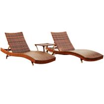 2 Espreguiçadeiras Bona e Mesa em Alumínio para Piscina, Jardim Trama Original